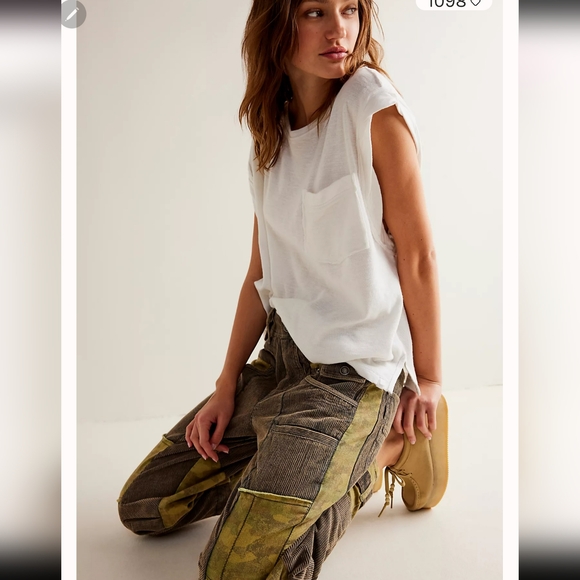 Free People We The Free Rhodes Patched Utility Pants - Picture 2 of 16